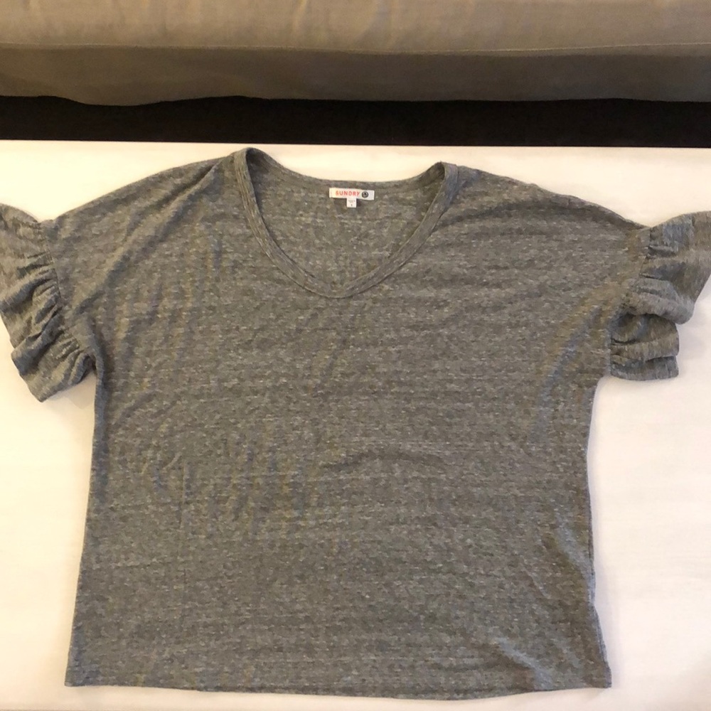 Sundry ruffle sleeves t shirt size 1 - Picture 1 of 3